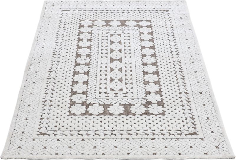 carpetfine Teppich "Holly 1", rechteckig, 12 mm Höhe, Blumen Motiv, Hoch-Tief Struktur, Wohnzimmer