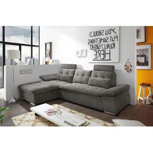 ED EXCITING DESIGN Ecksofa "Nalo L-Form", mit Bettfunktion, Kopfstützen, Nierenkissen, Armteilverstellung