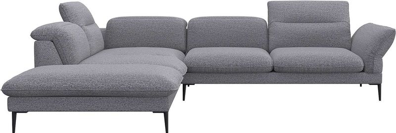 FLEXLUX Ecksofa "Salino, Funktionssofa mit Ottomane, Relaxsofa, Ecksofa", Sofa mit Arm- und Kopfteil-Verstellungen, Kaltschaum & Stahl-Wellen