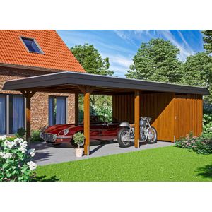 Skanholz Einzelcarport "Wendland", Leimholz-Nordisches Fichtenholz, 341 cm, braun