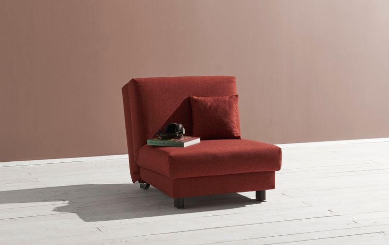 ell + ell Schlafsofa "Enny", Liegefläche Breite 80 cm, Liegehöhe 40 cm, Füße schwarz, Rückenlehne