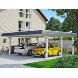 Skanholz Doppelcarport "Wendland", Leimholz-Nordisches Fichtenholz, 550 cm, weiß