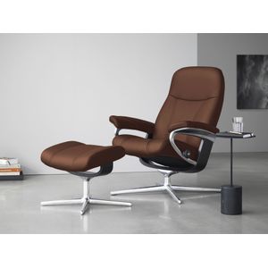 Stressless Relaxsessel "Consul", mit Cross Base, Größe S, M & L, Holzakzent Schwarz