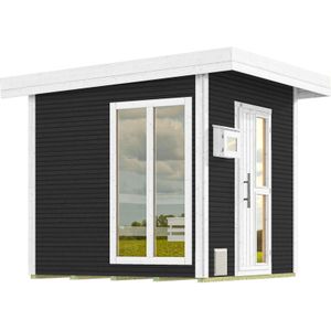 weka Saunahaus "Design-Saunahaus KUOPIO 2", Blockbohlen im wekaLine-Profil, bodentiefes Fensterelement