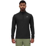 New Balance Laufshirt "Space Dye 1/4 ZipHORELINE BLUE HEATHER", mit Label