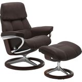 Stressless Hocker "Ruby", mit Signature Base, Gestell Eiche, Wenge, Braun & Schwarz