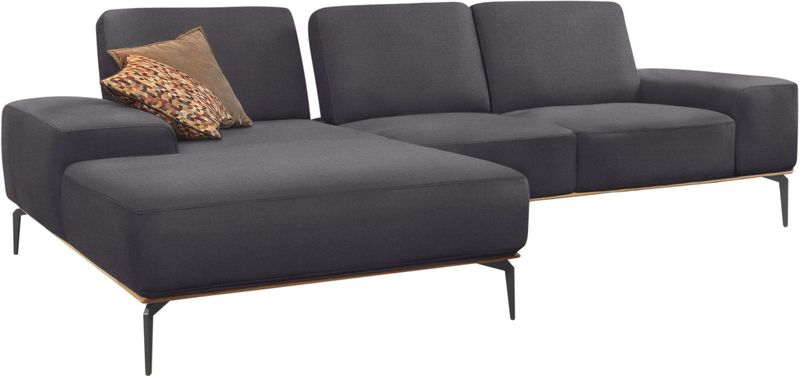 W.SCHILLIG Ecksofa "run, Designsofa mit tollem Sitzkomfort, bequem, L-Form", mit Holzsockel, Füße in Schwarz pulverbeschichtet, Breite 279 cm