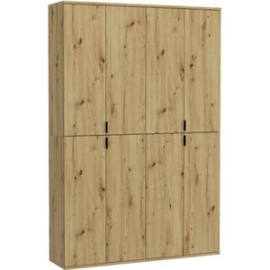 INOSIGN Garderoben-Set "Trondheim, Breite 122cm, best. aus 2 Schränken, 8 Türen, 18 Fächer", (Set, 2 St.), inkl. ausziehbarer Kleiderstange, Garderobenschrank, Kleiderschrank