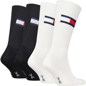 Tommy Hilfiger Socken "TH UNI TJ SOCK 4P FLAG", (4 Paar), Logo-Flag seitlich, Rippenbündchen
