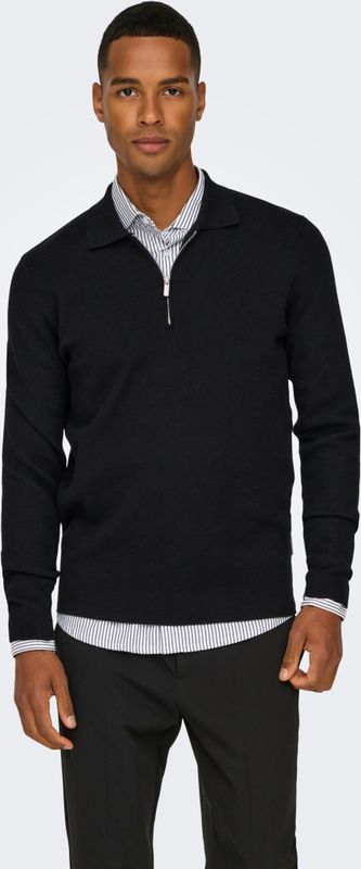 ONLY & SONS Polokragenpullover "ONSCOOPER REG LS 12 HALF ZIP POLO"