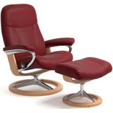 Stressless Relaxsessel "Garda", (Set, Relaxsessel mit Hocker), mit Hocker, mit Signature Base, Größe M, Gestell Eichefarben