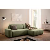 INOSIGN Ecksofa "TORGE (264cm), Schlafsofa in Cord, Samtvelours o Struktur fein, L-Form", Schlaffunktion, Bettkasten, Liegefläche: 125/210 cm