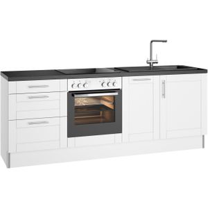 OPTIFIT Küche "Ahus", 225 cm breit,wahlweise mit E-Geräten,Soft Close Funktion, MDF Fronten