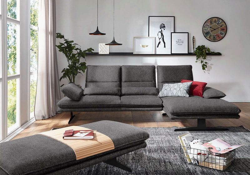 W.SCHILLIG Ecksofa "broadway, Designsofa mit tollem Sitzkomfort", Sitztiefenverstellung, Kopfteil- & Seitenteilverstellung, Breite 291cm
