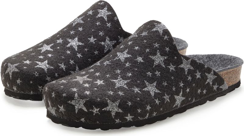 Vivance Pantolette "Hausschuh, Clog, Pantoffel,", aus Filz mit wärmenden Korkfußbett & Sternenprint