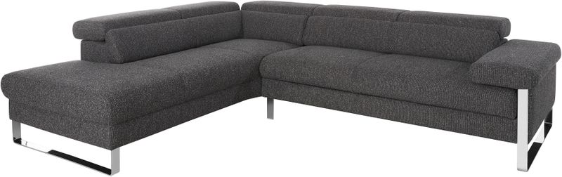W.SCHILLIG Ecksofa "finn, toller Sitzkomfort, L-Form, hochwertige Verarbeitungsdetails", German Design Award 2016, Fußgestell Chrom glänzend, Breite 281 cm
