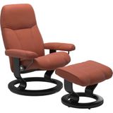 Stressless Relaxsessel "Consul", (Set, Relaxsessel mit Hocker), mit Hocker, mit Classic Base, Größe L, Gestell Schwarz