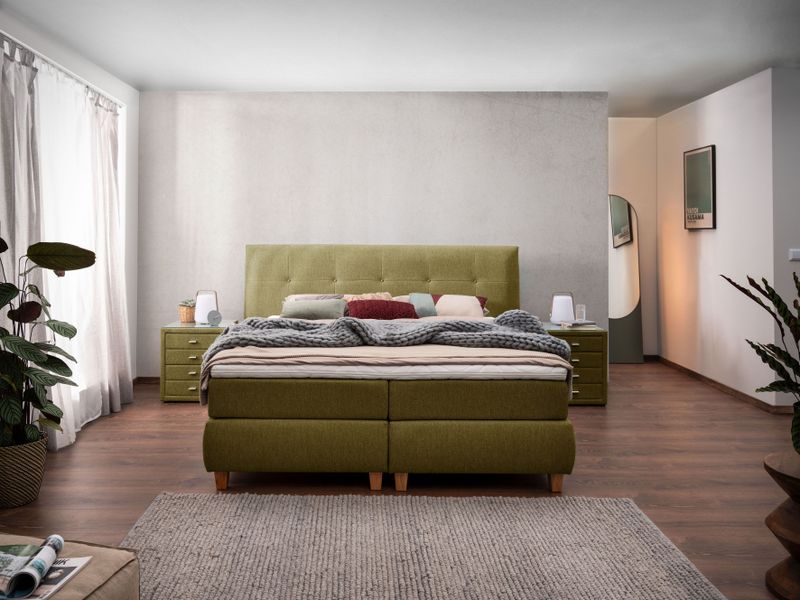 alina Boxspringbett "Luella", ADA trendline Boxspringbett, inkl. Matratze und Viscoschaum-Topper