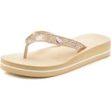 Venice Beach Badezehentrenner, Sandale, Pantolette, Badeschuh ultraleicht mit Glitzerband VEGAN