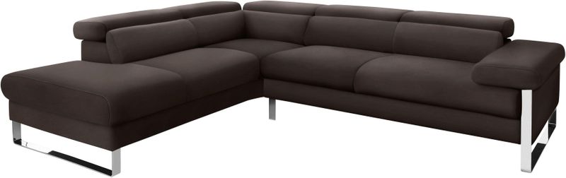 W.SCHILLIG Ecksofa "finn, toller Sitzkomfort, L-Form, hochwertige Verarbeitungsdetails", German Design Award 2016, Fußgestell Chrom glänzend, Breite 281 cm