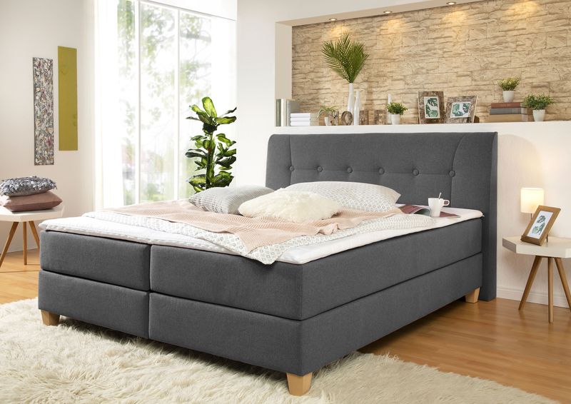Home affaire Boxspringbett "Calloway", inkl. Topper, XXL-Ausführung, in 4 Farben, 5 Breiten, 3 Matratzenarten