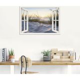 Artland Wandbild "Ostseestrand durchs Fenster", Meer Bilder, (1 St.), als Alubild, Outdoorbild, Leinwandbild, Poster, Wandaufkleber