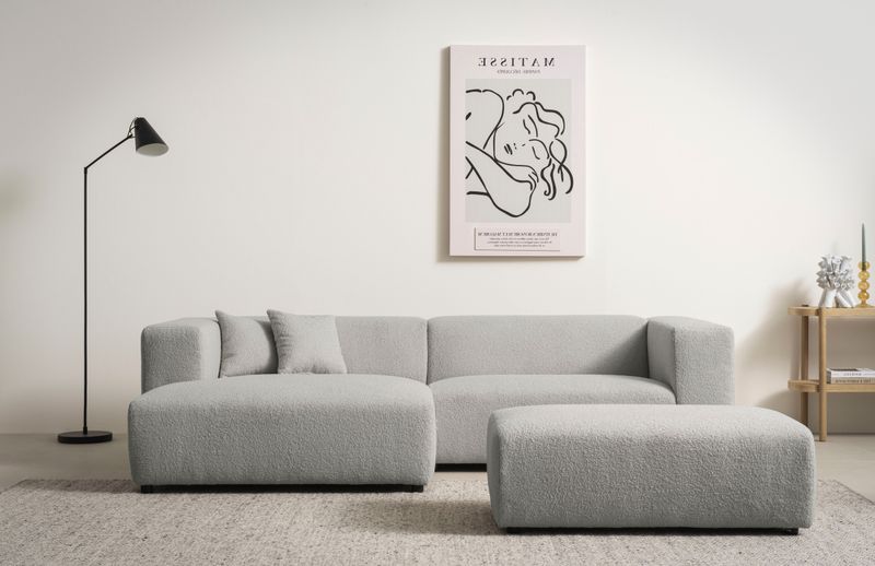 andas Polsterecke "BAKELS, Ecksofa-Set mit Hocker, L-Form mit Schlaffunktion", Ecksofa-Set (incl. Hocker) im trendigen Megacord