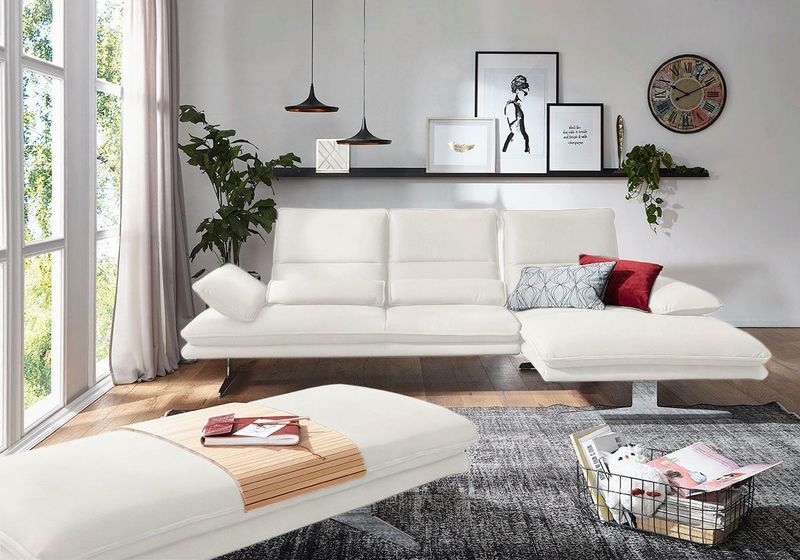 W.SCHILLIG Ecksofa "broadway, Designsofa mit tollem Sitzkomfort", Sitztiefenverstellung, Kopfteil- & Seitenteilverstellung, Breite 291cm