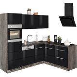 KOCHSTATION Winkelküche "KS-Brindisi", Stellbreite 230/170 cm, wahlweise mit E-Geräten, mit MDF-Fronten