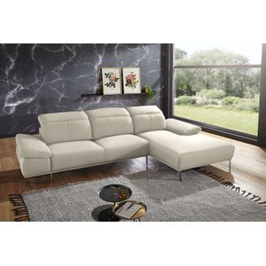W.SCHILLIG Ecksofa "levi, elegant und zeitlos, bequem, L-Form", inklusive Kopfstützenverstellung & Seitenteilverstellung, Breite 309cm