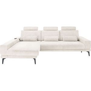 set one by Musterring Ecksofa "SO 3600, inkl motor. Sitztiefenverstellung, Kopfstützen, Nierenkissen", Sitzhöhe 42 cm, Federkern, Breite 293 x Tiefe 180 cm, Kama natur