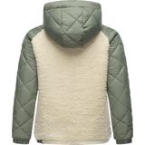 Ragwear Outdoorjacke "Leeloo", mit Kapuze, Damen Übergangsjacke aus Teddyfleece mit gesteppten Ärmeln