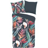 Descanso Bettwäsche "Chloe", Baumwolle, Satin, 135x200, Biese, Reißverschluss, Wendeoptik, Blumen