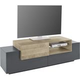 INOSIGN Lowboard "Coro,Lowboard,TV-Kommode,TV-Möbel,TV-Bank", mit 2 Klappen, 1 Tür, 1 Glasboden, Breite 160