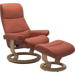 Stressless Relaxsessel "View", (Set, Relaxsessel mit Hocker), mit Classic Base, Größe M,Gestell Eiche
