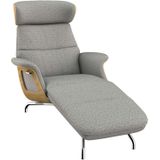 FLEXLUX Loungesessel "Clement Chaislongue, Relaxstuhl, Liegesessel,", Rücken- & Kopfteilverstellung, Armlehne, Eiche geölt, Fuß Alu