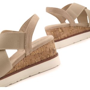 LASCANA Sandalette "Sommerschuh", Sandale, Sommerschuh mit Keilabsatz und elastischen Riemen VEGAN