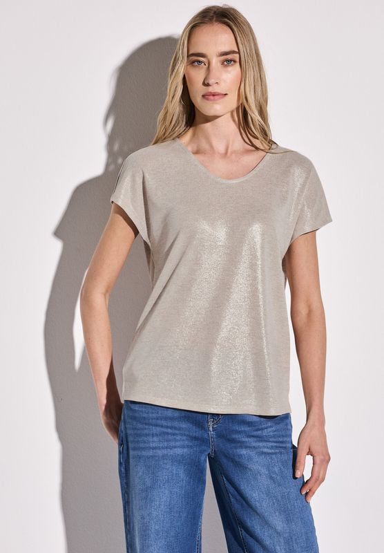 STREET ONE T-Shirt, mit Seitlichen Einschlitzen am Saum