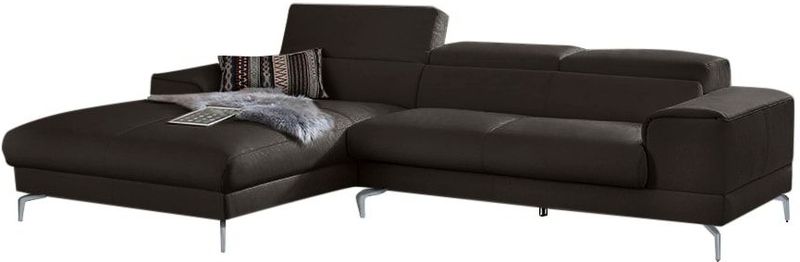 W.SCHILLIG Ecksofa "piedroo, Designsofa mit tollem Sitzkomfort, bequem und elegant, L-Form", Kopfteilverstellung, wahlweise mit Sitztiefenverstellung, Breite 303cm