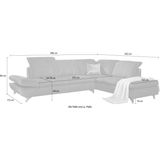 W.SCHILLIG Ecksofa "taoo, elegant und zeitlos, bequem, L-Form", mit Sitziefenverstellung & Kopfteilverstellung
