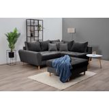 Home affaire Ecksofa "Rice L-Form inkl. Hocker", (Set, mit Hocker), mit Bonnellfederkern, Hocker & Kissen, Ottomane beidseitig montierbar