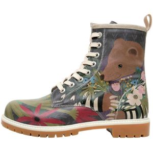DOGO Schnürboots "Boots Bear And Flowers Damen Boots / Female", Vegan