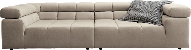 INOSIGN Big-Sofa "Ancona B/T/H: 290/110/70 cm", auffällige Steppung, inkl. 2 Zierkissen und verstellbaren Kopfstützen