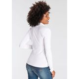 KangaROOS Longsleeve, Langarm, sehr figurbetont, unifarben, Stehkragen