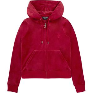 Juicy Couture Kapuzennickijacke "ROBERTSON HOODIE Damen", ohne Kapuze, Trainingsjacke Damen, Sweatjacke mit Kapuze, Velour, mit Glitzer, Sale