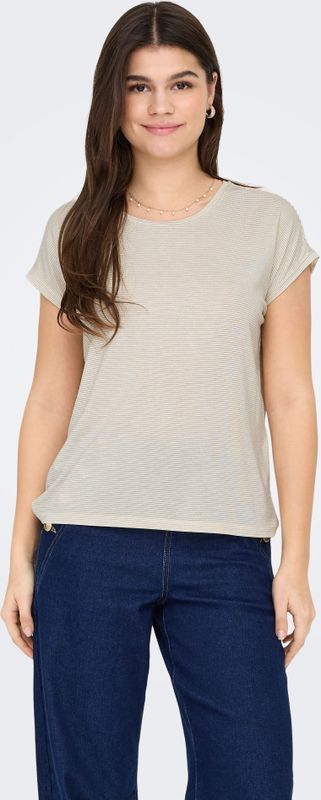 ONLY Kurzarmshirt "ONLCLAUDIA S/S GLITTER STRIPE TOP JRS"