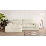 Home affaire Ecksofa "ALVERIE mit Recamiere, moderne Steppung, Maße: B/T/H 274/203/106 cm", L-Form mit Wellenunterfederung, mit 4 Rückenkissen, pflegeleicht Stoff