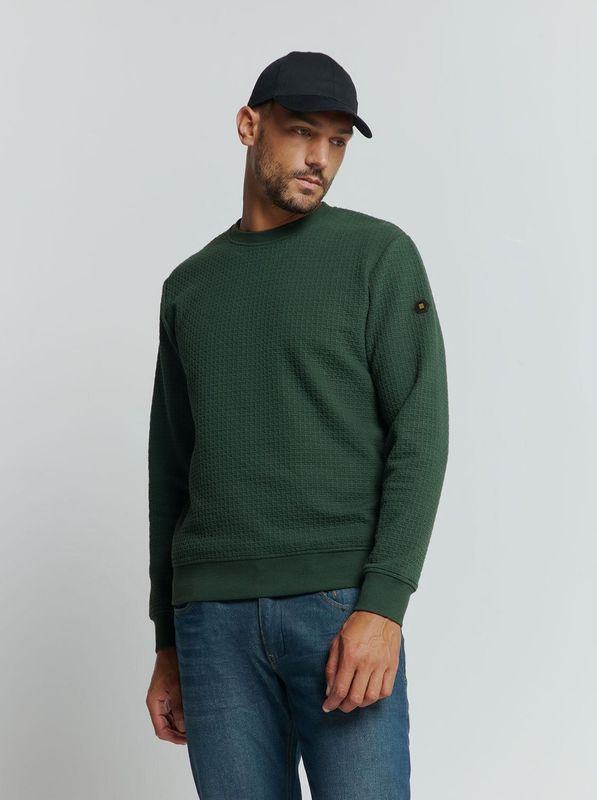 NO EXCESS Sweater "No Excess Jacquard Pullover mit Rundhalsausschnitt"