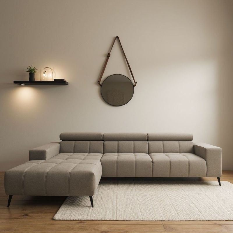 DOMO collection Ecksofa "Trento L-Form, mit Kufenfuß oder Einzelfuß", wahlweise mit Kopfteilverstellung, Recamiere links/rechts bestellbar