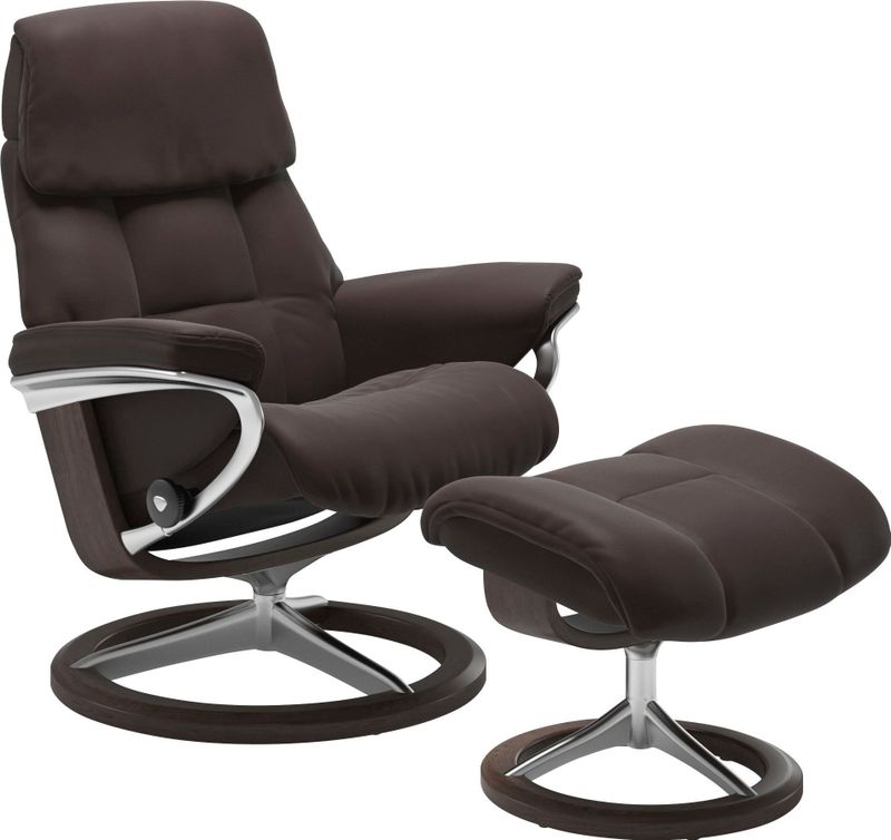 Stressless Hocker "Ruby", mit Signature Base, Gestell Eiche, Wenge, Braun & Schwarz